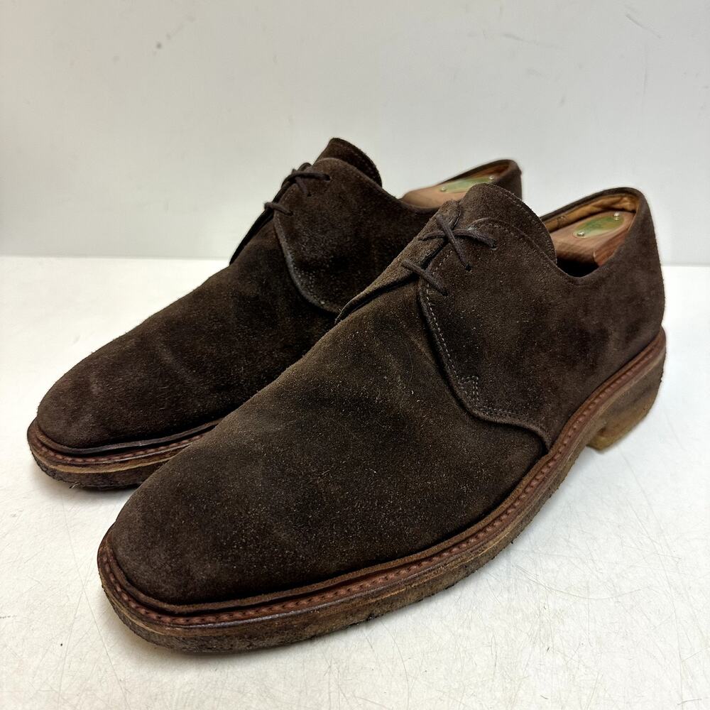 NEW HEELS Crockett & Jones Suede Plain Toe Derby Bench Made in England 10.5 D
